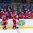SPISSKA NOVA VES, SLOVAKIA - APRIL 17: Russia's Ivan Chekhovich #19 and Andrei Svechnikov #14 celebrate at the bench with teammates after a third period goal against Belarus during preliminary round action at the 2017 IIHF Ice Hockey U18 World Championship. (Photo by Steve Kingsman/HHOF-IIHF Images)

